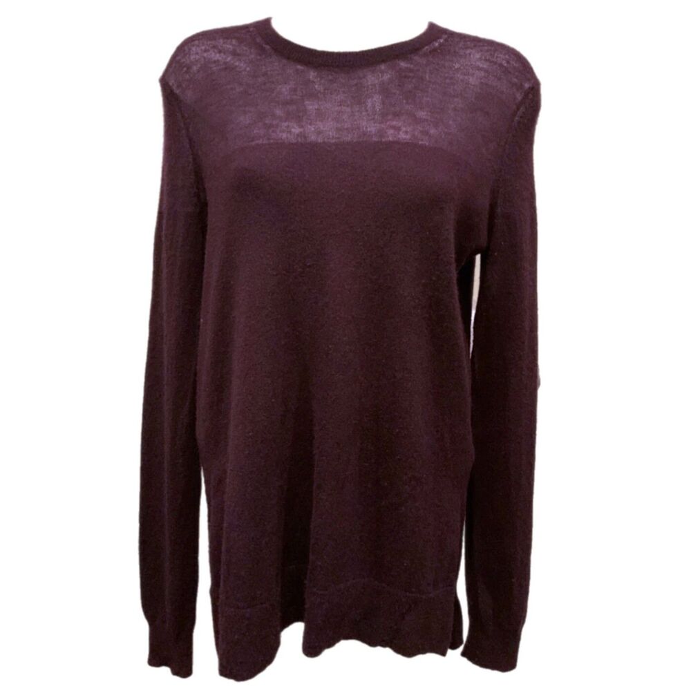 Vince 100% Cashmere Sweater Deep Purple Plum Size Large Luxury Knit Designer